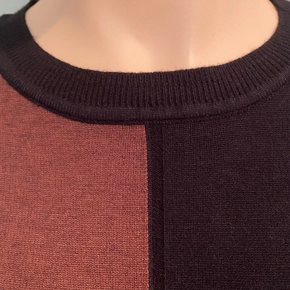 Black and brown color block knit dress. Expensive looking in person. Classy. - Picture 4 of 7